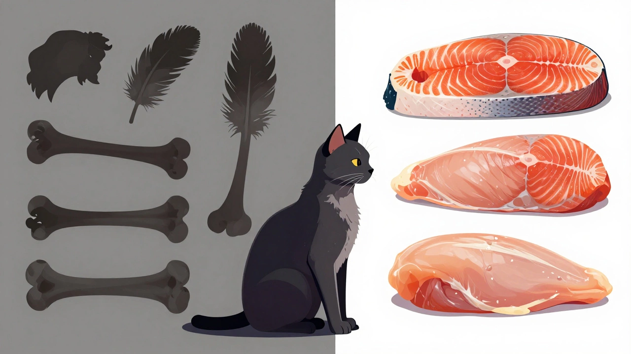 Contrast between vague meat by-products and fresh named meats