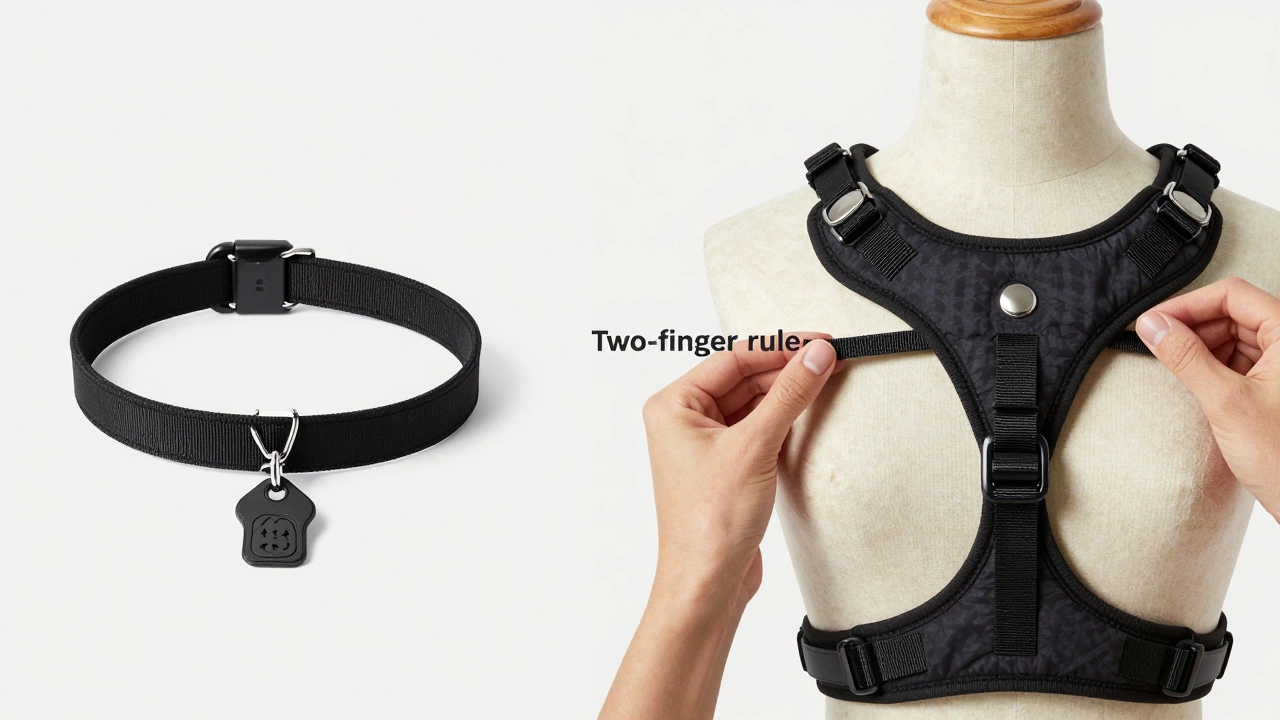Collar and harness comparison with fit demonstration