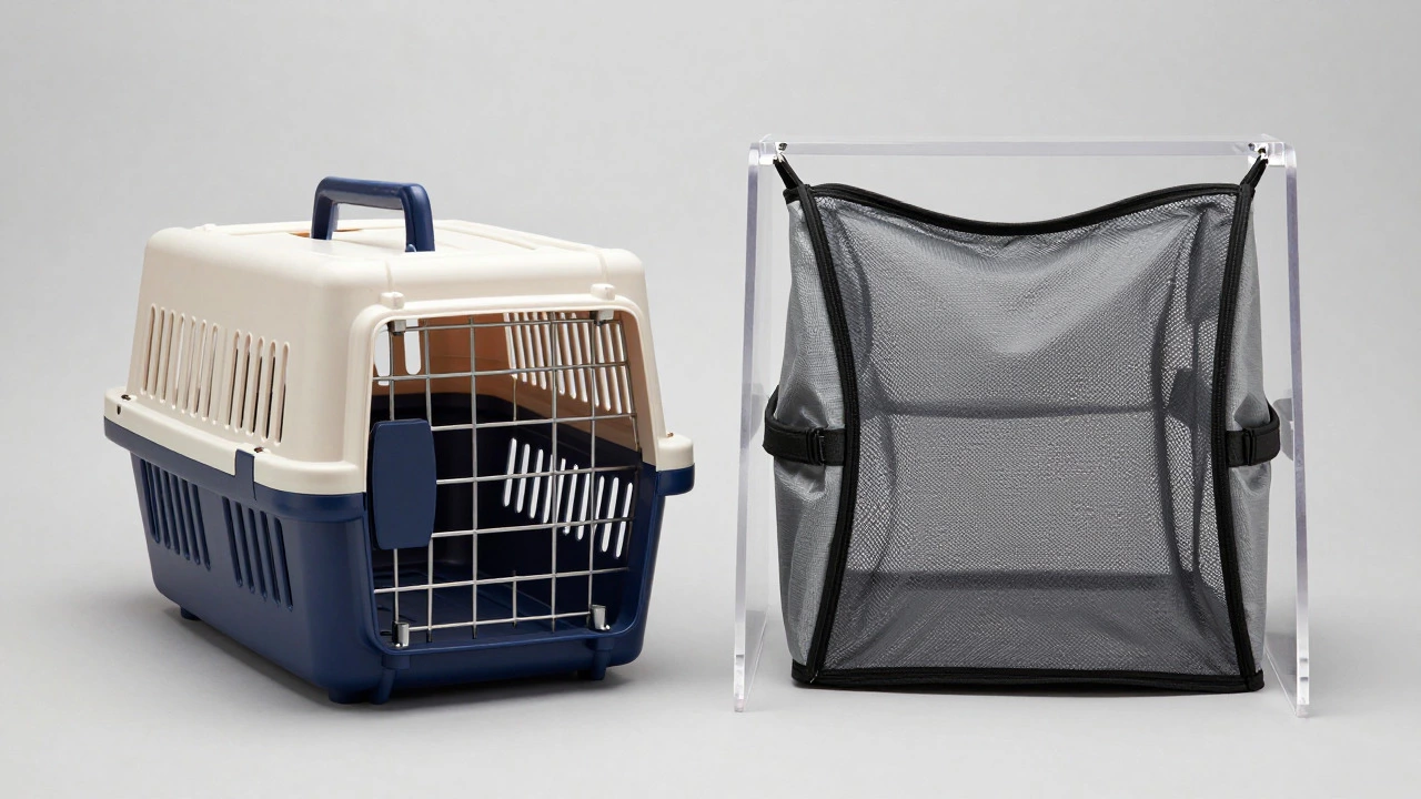 Comparison of hard-sided and soft-sided pet carriers for flight fit